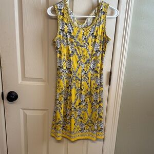 Max Studio Yellow and Black Floral Dress